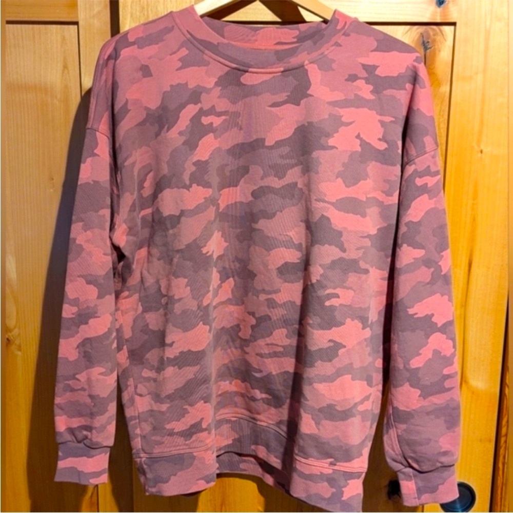 Lululemon Perfectly Oversized Crew Sweatshirt Heritage 365 Brier Rose Pink Camo